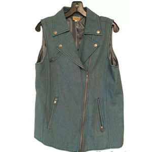 pinko 1988 denim zipper vest size large